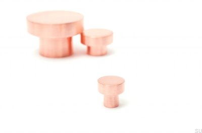 Furniture knob Dot 18 Copper Brushed Unpainted