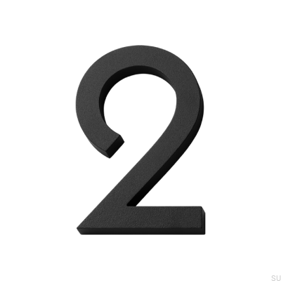 Modern house number large number 2 Aluminum