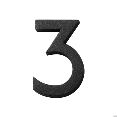 Modern house number large number 3 Aluminum