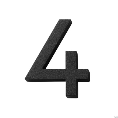 House number Modern small digit 4 Aluminum