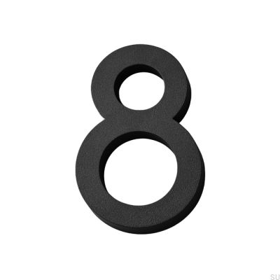 Modern house number, small digit 8 Aluminum