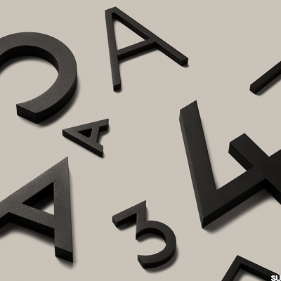 House numbering small letter B Aluminum