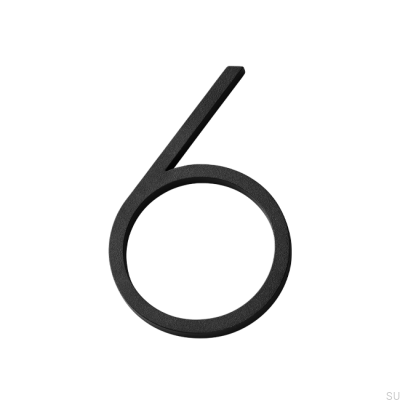 House number small digit 6 Aluminum