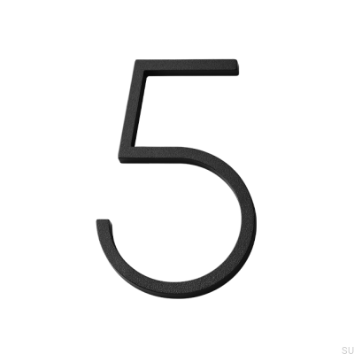House number small digit 5 Aluminum