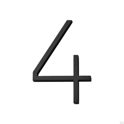 House number small digit 4 Aluminum
