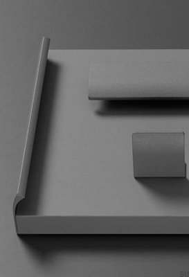 Edge Straight 100 Aluminum Gray Furniture Handle