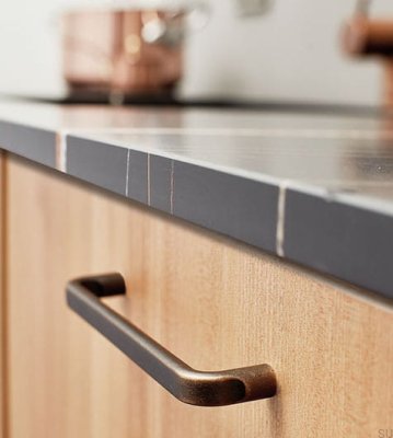 Base 160 Metal Antique Bronze Elongated Furniture Handle