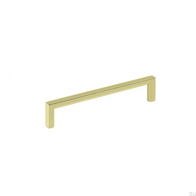 Elongated furniture handle Soft 128 Gold Polished
