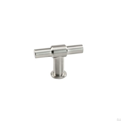 Furniture Knob T-Bar T-Type Silver Brushed