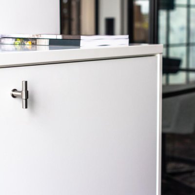 Furniture Knob T-Bar T-Type Silver Brushed