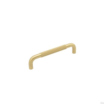 Elongated furniture handle Helix 128 Gold Brushed