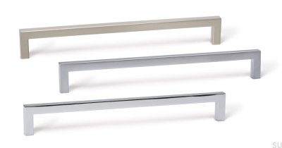 Elongated furniture handle U 0056 320 Brushed nickel