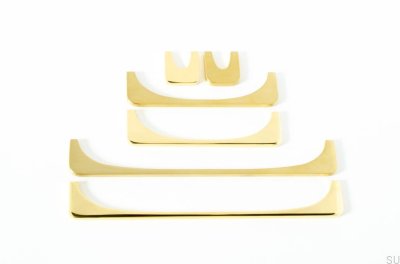 Bridge 224 oblong furniture handle. Polished Brass. Unpainted