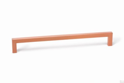 Elongated furniture handle U 0056 160 Brushed copper