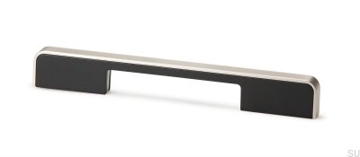Block 160 furniture handle. Brushed nickel and black