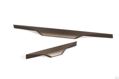 Oblong furniture handle Brikk 140 Antique bronze