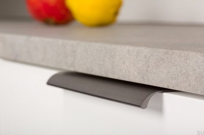 Ona 128 Edge Furniture Handle Grey Brushed Anodized