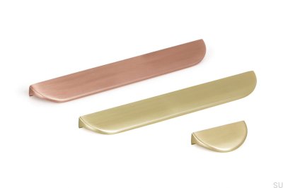Long furniture handle Nick 160 Brushed copper
