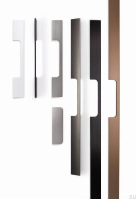Peak 768 elongated furniture handle, brushed black aluminum