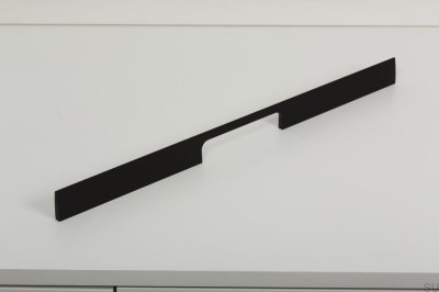 Peak 768 elongated furniture handle, brushed black aluminum