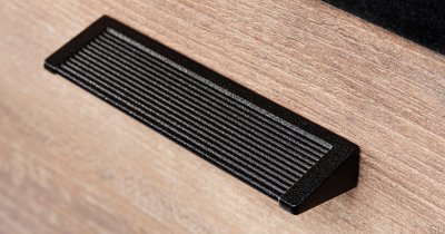 Elongated furniture handle Backk 96 Metal black