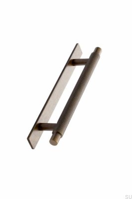 Elongated furniture handle with Manor 128 washer Antique gold