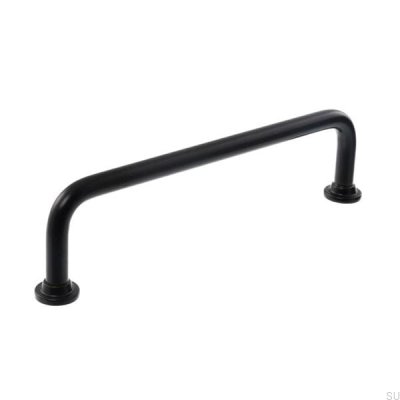 Elongated black furniture handle