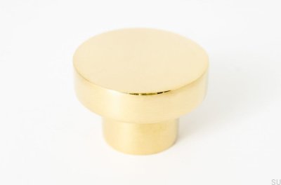 Furniture knob Dot 40 Polished Brass Unpainted