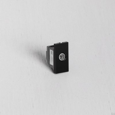 TV Socket Module for Euro Plate Black British Standard