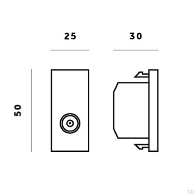 Satellite Socket Module for Euro Plate Black British Standard