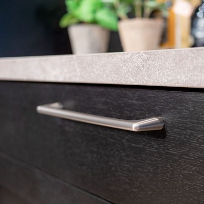 Studio 160 Sliding Furniture Handle, Brushed Silver