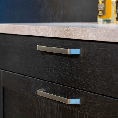 Oblong furniture handle Frank 160 Brushed silver