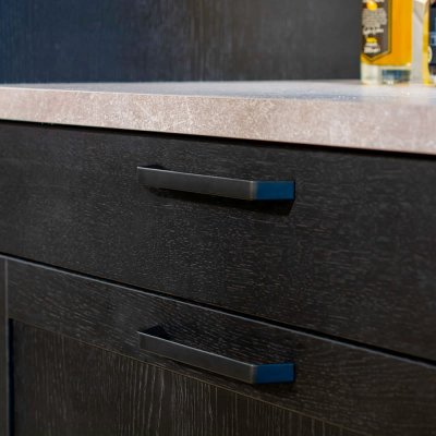 Oblong furniture handle Frank 160 Metal black