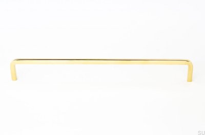 Elongated furniture handle Thread 224 Polished Brass Unpainted