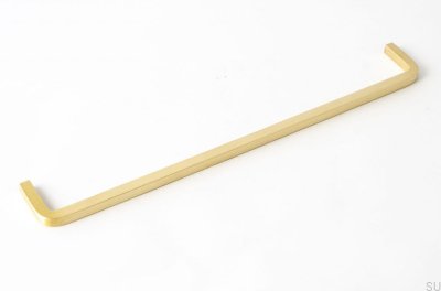 Elongated furniture handle Thread 224 Brass Brushed Unpainted