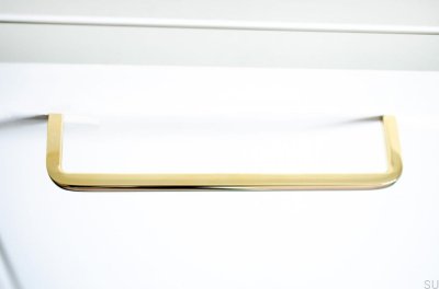 Long furniture handle Thread 128 Polished Brass Unpainted