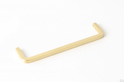 Long furniture handle Thread 128 Brass Brushed Unpainted