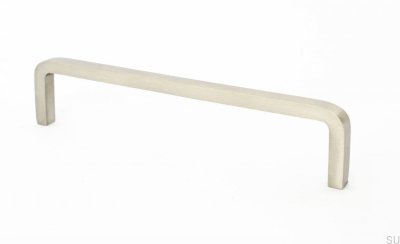 Thread 128 furniture handle, steel, brushed