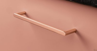 Elongated furniture handle Pura 160 Polished copper