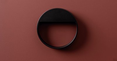 Bau 64 round furniture handle, black metal