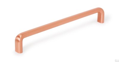 Lengthwise furniture handle Redo 192 Brushed copper