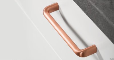 Lengthwise furniture handle Redo 192 Brushed copper