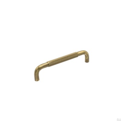 Elongated furniture handle Helix 128 Antique Bronze