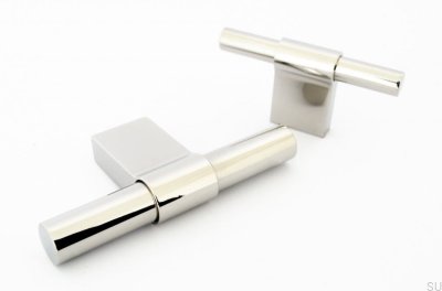 T-Bar Line Big 12 furniture knob, polished steel