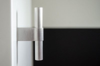 T-Bar Line Big 12 furniture knob, brushed steel