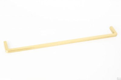 Elongated furniture handle Thread 320 Brass Brushed Unpainted