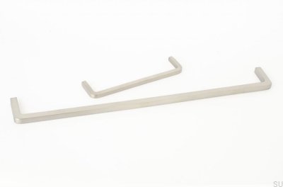 Elongated furniture handle Thread 320, Steel, Brushed