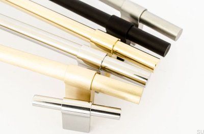 Line Big 592 oblong furniture handle. Polished Brass. Unpainted