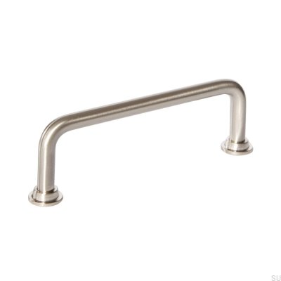 Elongated furniture handle 1353 96 Care Steel Silver Lacquered