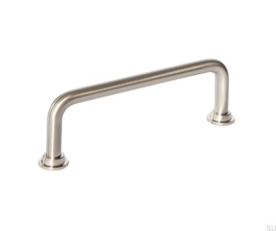 Elongated furniture handle 1353 128 Care Steel Silver Lacquered